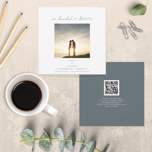 Save The Date Décidé sur Forever Photo QR Code Enregistrer la da