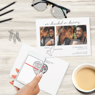 Save The Date Décidé sur Forever Script 2 photos Site Web QR Cod