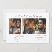Save The Date Décidé sur Forever Script 2 photos Texte noir Enre (Devant)