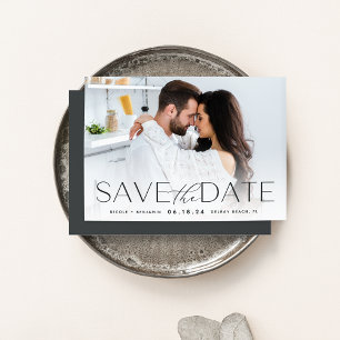 Save The Date Déclaration Moderne   Photo Horizontale