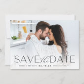 Save The Date Déclaration Moderne | Photo Horizontale (Devant)