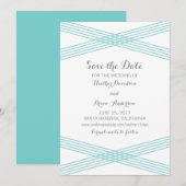 Save The Date Déco moderne turquoise Enregistrer la date Invitat (Devant / Derrière)