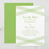 Save The Date Déco moderne verte Enregistrer l'Invitation de dat (Devant / Derrière)