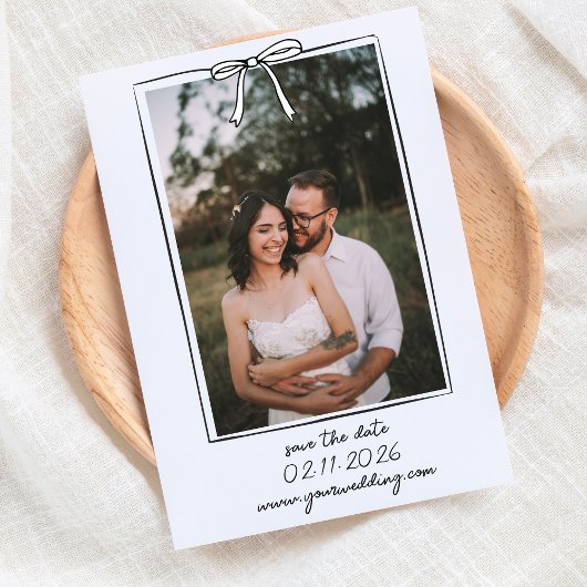 Save The Date Décontracté Main Tirée Photo Simple Whimsical Chic