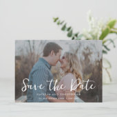 Save The Date Décontracté manuscrit superposition photo QR Code  (Debout devant)