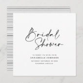 Save The Date Décontracté script blanc simple douche nuptiale (Devant / Derrière)