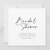 Save The Date Décontracté script blanc simple douche nuptiale (Devant)