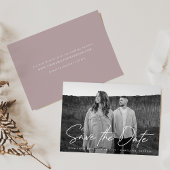 Save The Date Décontracté Script Dusty Purple Photo