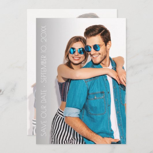 Save The Date Décontracté Script Photo Wedding Enregistrer La Da (Devant / Derrière)