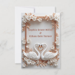 Save The Date 💍 Décoration de mariage Cœur de Cygne avec cadre 
