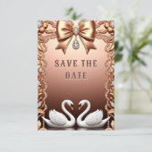 Save The Date 💍 Décoration de mariage Cygnes Blancs 💍 (Debout devant)