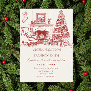 Save The Date Décoration de mariage de Noël minimaliste vintage