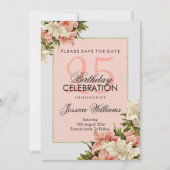 Save The Date Décorations florales Anniversaire féminin (Devant)