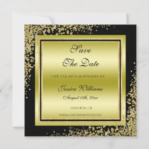 Save The Date Décorations Glitzy Gold Confetti