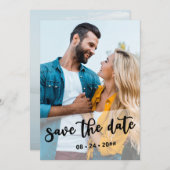 Save The Date Découpage translucide 2 Photo Lettrée à la main (Devant / Derrière)