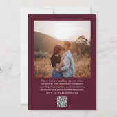 Save The Date Deep Burgundy Elegant QR Code Classic Wedding (Dos)