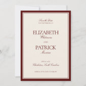 Save The Date Deep Burgundy Estate Formal Modern Classic Wedding (Devant)