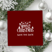 Save The Date Deep Red Christmas Brunch Party