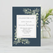 Save The Date Deep Sea Blue Modifier la date Mariage photo (Debout devant)