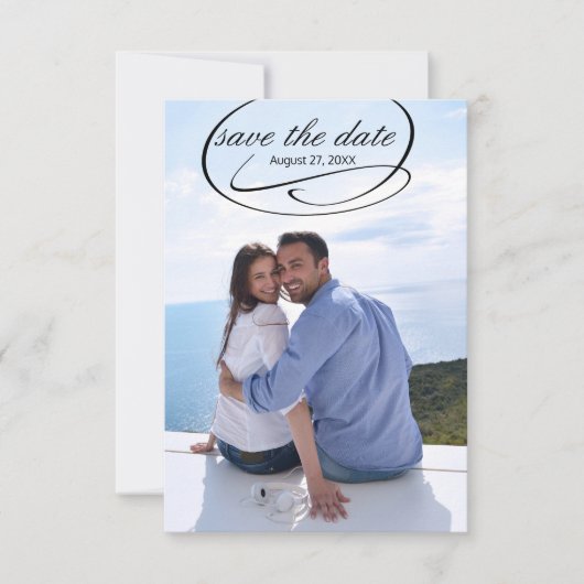 Save The Date Déferlements verticaux photo simples - 3x5 Enregis (Devant)