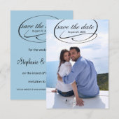 Save The Date Déferlements verticaux photo simples - 3x5 Enregis (Devant / Derrière)