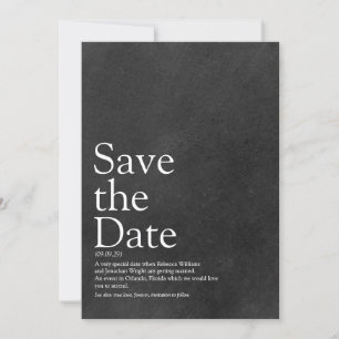 Save The Date Définition de Minimaliste de Tableau Noir pour Sau