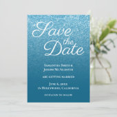 Save The Date Dégradé Moderne Bleu Océan (Debout devant)