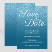 Save The Date Dégradé Moderne Bleu Océan (Devant / Derrière)