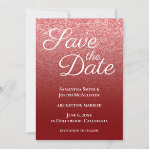 Save The Date Dégradé moderne rouge foncé