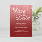 Save The Date Dégradé moderne rouge foncé (Debout devant)