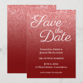 Save The Date Dégradé moderne rouge foncé (Devant / Derrière)