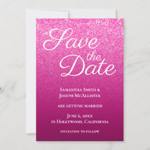 Save The Date Dégradé Moderne Vin Rose Chaud