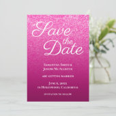 Save The Date Dégradé Moderne Vin Rose Chaud (Debout devant)