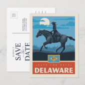 Save the date | Delaware Uitnodiging Briefkaart (Voorkant / Achterkant)