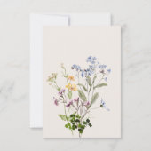 Save The Date Délicat Boho Fleurs sauvages Mariage de crème (Dos)