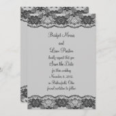 Save The Date Délicat et Lacy Enregistrer la date (gris) (Devant / Derrière)