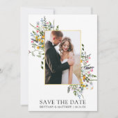 Save The Date Délicat Fleur sauvage aquarelle photo (Devant)