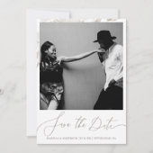 Save The Date Délicat Neutre Calligraphie Florale (Devant)