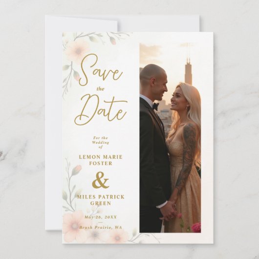 Save The Date Delicate & Exquisite Romantic Pastel Wedding (Devant)