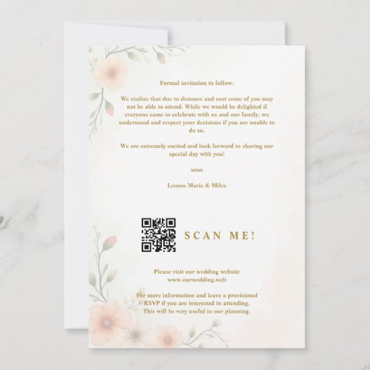 Save The Date Delicate & Exquisite Romantic Pastel Wedding (Dos)