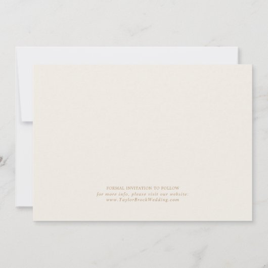 Save The Date Delicate Gold Cream 4 Photo Collage Enregistrer La (Dos)