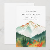 Save The Date Delicate Montagne modifiable (Devant / Derrière)