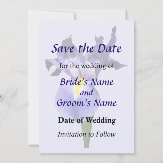 Save The Date Delicate Purple Iris Enregistrer la date (Devant)