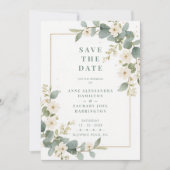 Save The Date Delicate Romantic Flowers and Branches Wedding (Devant)