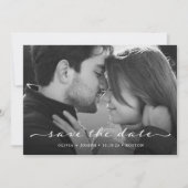 Save the date | Delicate Script Photo et QR Code (Devant)
