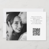 Save the date | Delicate Script Photo et QR Code (Dos)