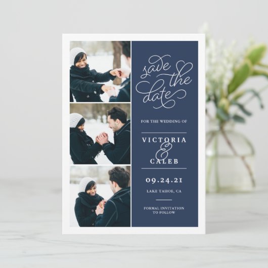 Save The Date Demande romantique | Collage de photos Enregistrer (Debout devant)