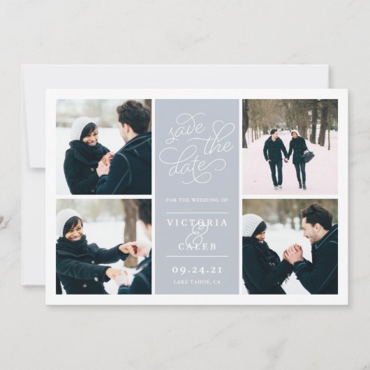 Save The Date Demande romantique | Collage de photos Enregistrer (Devant)