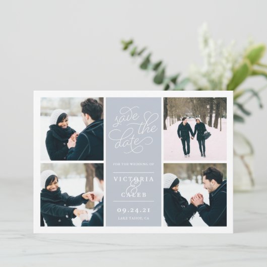 Save The Date Demande romantique | Collage de photos Enregistrer (Debout devant)