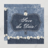 Save The Date Denim n Daisies Enregistrer la date Annonce Wester (Devant / Derrière)